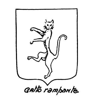 Immagine del termine araldico: Gatto rampante